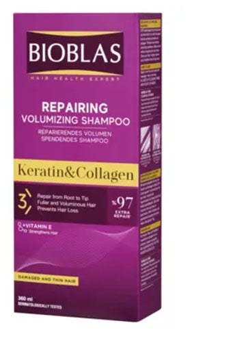 BIOBLAS Repairing Volumizing Shampoo - Collagen and Keratin